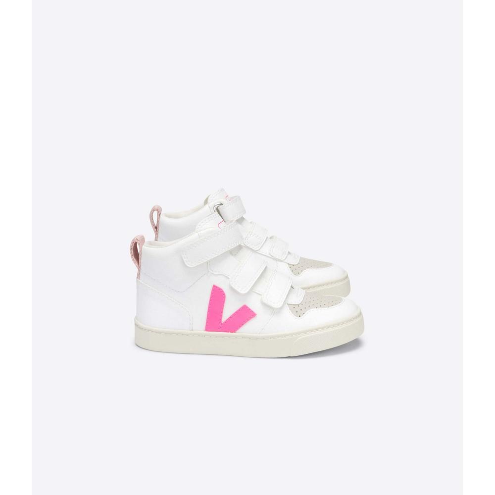 Veja V-10 MID CWL Kids\' Shoes White/Pink | NZ 798XYU